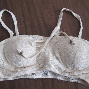 Forever 21 Bra Lace Size Medium Beige padded